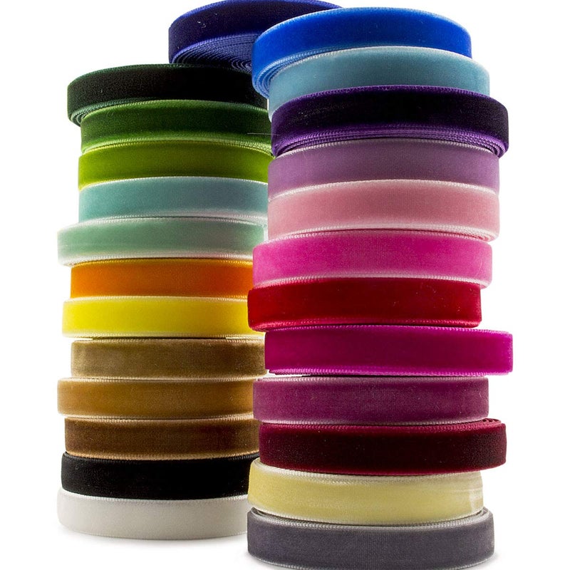 Summer-Ray.com Summer-Ray 50 Yards (2 Yards x 25 Colors) 3/8" 10mm Velvet Ribbon Value Pack - Image 4